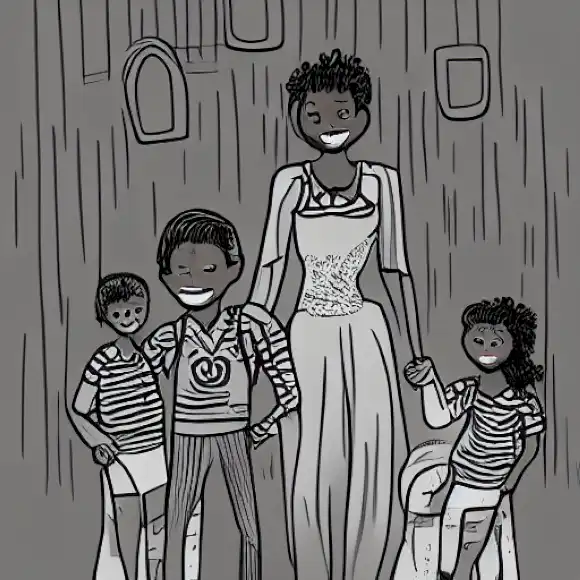 La imagen retrata una escena familiar alegre con Martiño Rivas, su hija Ayo y el modelo Lily Fofana.