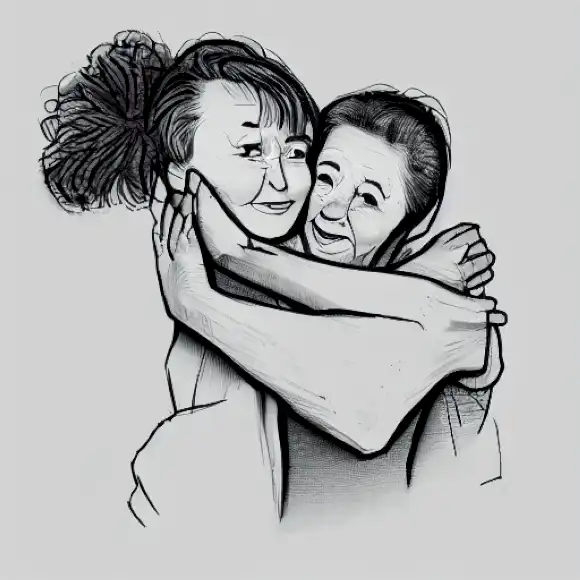 La imagen representa una despedida sincera de Laura Escanes a su abuela materna, destacando el vínculo emocional entre ellos.