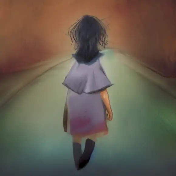 La imagen retrata el viaje de Alba Diaz navegando la dinámica familiar después del divorcio como un hijo solitario de padres separados.