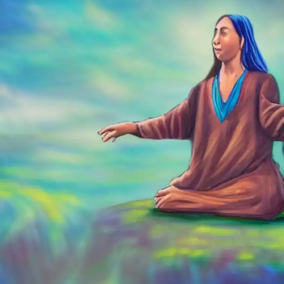 La imagen refleja el poder transformador de las enseñanzas espirituales, como lo demuestra el viaje de María Parrado tras el paso de su padre, animándonos a incorporar tales lecciones en nuestras propias vidas.
