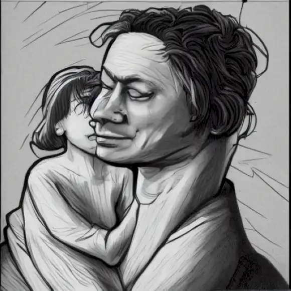 La imagen retrata la fuerte y duradera conexión entre Raquel Revolv y su nieto, Michelangelo, tras la pérdida de su padre.
