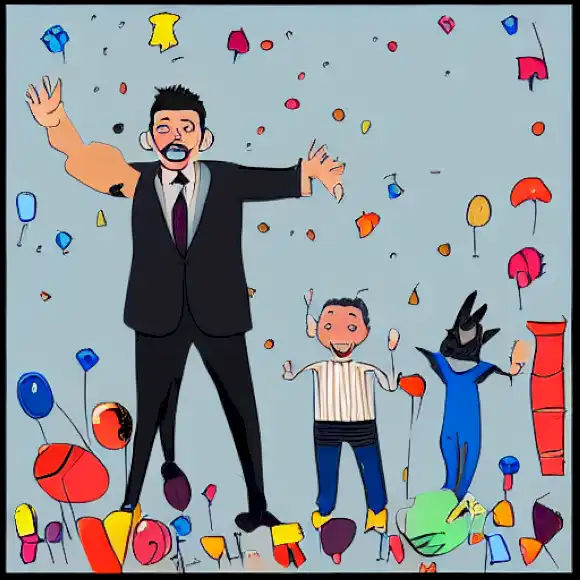 La imagen representa a Marc Millán, hijo de Santi, celebrando sus triunfos personales y profesionales en su día especial.